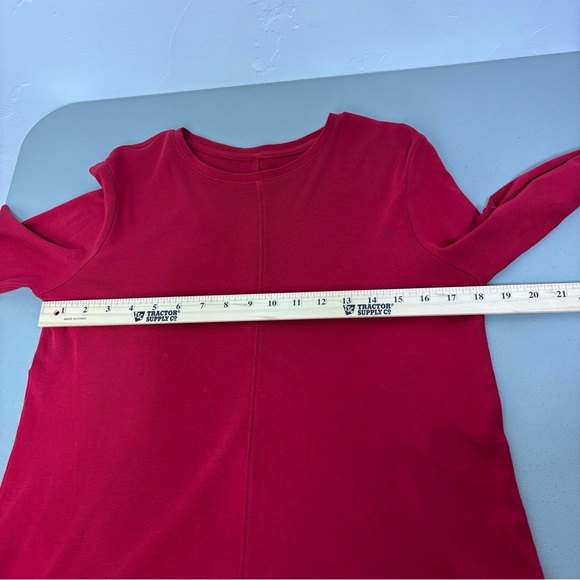 J.Jill Pima Crew Neck High Low Tee Long Sleeve Women's Small Cotton Basic - Picture 10 of 13